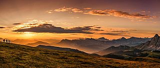 Sonnenaufgang auf dem Gabler, mit Blick auf die Dolomiten